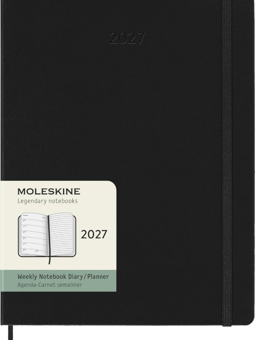 2027 XL Weekly Planner - Black Hardcover, 12-Month Organizer for Productivity